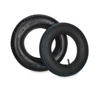 Relaxdays Rueda Carretilla con Cámara de Aire, Neumático Repuesto Perfilado, 4.00-8", para Carreta, máx. 150 kg, Negro, Caucho, 40 x 40 x 10 cm