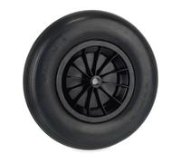 Relaxdays Schubkarrenrad PU 4.80/4.00-8 Rueda Carretilla, Goma con Llanta Plástico, Neumático Repuesto Antipinchazos, máx. 100 kg, Negro