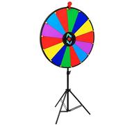 Relaxdays Rueda de la Fortuna, 60 cm, Soporte Ajustable, Multicolor