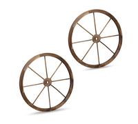 Relaxdays Rueda de madera 75 cm, set de 2 unidades marrón