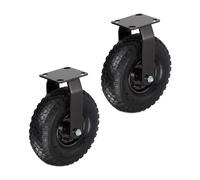 Relaxdays Rueda fija 3.00-4, juego 2 negro