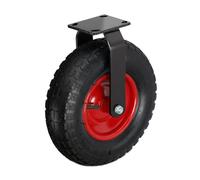 Relaxdays Rueda fija 3.50-4 rojo,negro