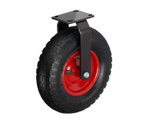 Relaxdays Rueda fija 3.50-4 rojo,negro