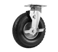 Relaxdays rueda giratoria con freno, 3.00-4, 120 kg, negro/plateado