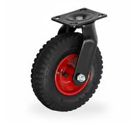 Relaxdays Rueda giratoria neumática 2.50-4 rojo,negro