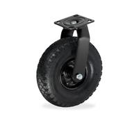 Relaxdays Rueda giratoria neumática 3.00-4 negro