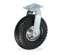 Relaxdays Rueda giratoria neumática 3.00-4 negro,plata