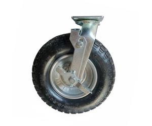 Relaxdays Rueda giratoria neumática 3.00-4 negro,plata