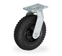 Relaxdays Rueda Giratoria para Transporte Pesado hasta 120 kg, Placa Acero a Elegir 25x20x13.5 cm