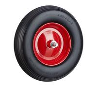 Relaxdays Rueda maciza 16x4.00-8 para carretilla rojo,negro