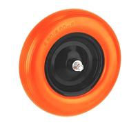 Relaxdays Rueda para Carretilla 16x4.00-8, Goma Maciza, hasta 200 kg, llanta y Eje de Acero, Negro-Naranja