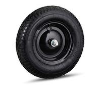 Relaxdays Rueda para Carretilla de jardín, 4.80 4.00-8, Neumático, Llanta de Acero, con Eje, 120 kg, 1 Ud., Negro
