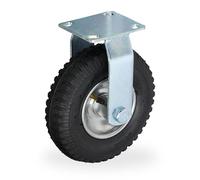 Relaxdays Rueda para Muebles, 2.50-4, Carga máx. 120 kg, Goma, Chapa de Acero, Neumático, Resistente, Negro/Plateado