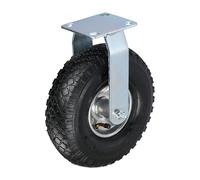 Relaxdays Rueda para Muebles, 3.00-4, Carga máx. 120 kg, Goma, Chapa de Acero, Neumático, Resistente, Negro/Plateado