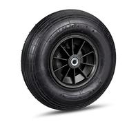 Relaxdays Rueda Repuesto Carretillas, 4.00-6, Neumático Goma, Tres adaptadores, Llanta Plástico, 1 Unidad, Negro