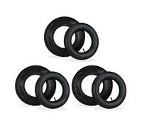 Relaxdays Ruedas de Carretilla con Cámaras de Aire, Set de 3, Neumáticos 3.50-8 para Carro, Perfil, hasta 154 kg, Negro