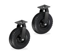 Relaxdays Ruedas neumáticas 3.00-4, pack 2 negro