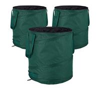 Relaxdays Pack 3 sacos jardín de 85 L verde,negro