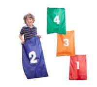 Relaxdays Carreras Infantiles, Sacos para Saltar, A partir de 3 años, Poliéster, 4 Unidades, Multicolor,