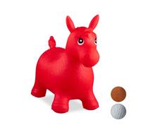 Relaxdays Saltador hinchable caballo rojo
