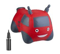 Relaxdays Saltador Hinchable, Camión de Bomberos, Juguete Saltarín, hasta 50 kg, sin BPA, Desde 3 Años, Hinchador, Rojo, 38 x 30 x 56 cm