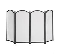 Relaxdays Salvachispas Chimenea, Antichispas Estufa, Panel Protección contra Chispas 4 Piezas, 54 x 97,5 cm, Negro