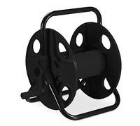 Relaxdays Schlauchtrommel Meter Schlauch Portamangueras, para Mangueras de 30 m 1/2", Acero, Plástico, Enrollamangueras, 38 x 42 x 31 cm, Negro