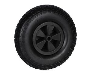 Relaxdays Schubkarrenrad 4.00-6 in Schwarz Rueda Carretilla, Goma, Llanta Plástico, Neumático Repuesto Carro, Antipinchazos, máx. 100 kg, Negro