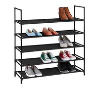 Relaxdays Schuhregal Sistema de Encaje XL, 5 Niveles, para 20 Pares, Estantería de Zapatos 90,5x87,5x30cm, Zapatera, Negro, Acero, 1 Pieza