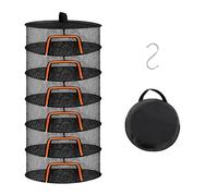 Relaxdays secador Plegable de 6 Niveles para Hierbas, Frutas, Verduras y Pescado, Naranja/Negro, 120 x 60 x 60 cm