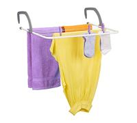 Relaxdays Secador Tendedero Colgante, para Colgar, Balcón, Calefacción y Camping, Ahorro Espacio, 4 m Longitud Secado, Blanco, Acero, 15 x 63 cm