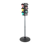 Relaxdays Semáforo para niños Luz y sonido negro,plata