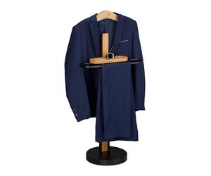 Relaxdays Servidor de ropa de bambú y metal marrón claro,negro