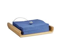 Relaxdays Servilletero de Mesa con Peso, Madera de Bambú, Marrón, 3,7 x 21,7 x 21,7 cm