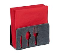 Relaxdays Servilletero de Mesa Decorativo, Soporte Servilletas 33 x 33 cm, Hierro Fundido, 1 Ud., 10 x 16 x 7 cm, Gris