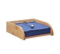 Relaxdays Servilletero madera de bambú marrón claro,plata