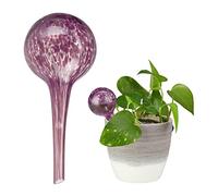 Relaxdays Set 10 Globos Riego, Sistema Autorriego Maceta, Estaca Regar Planta Interior y Exterior, Oficina, Ø 6cm, Vidrio, Púrpura