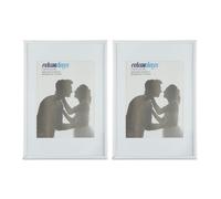 Relaxdays Set 10 marcos fotos 20x30cm blancos blanco