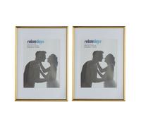 Relaxdays Set 10 marcos fotos dorados 20x30 cm blanco,oro