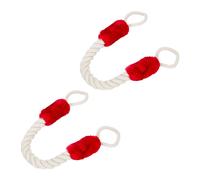 Relaxdays Set 10 topes para puerta de cuerda roja crema,rojo