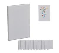 Relaxdays Set 14 lienzos rectangulares de 12 x 18 blanco