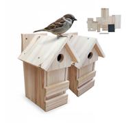 Relaxdays Set 2 cajas nido DIY marrón claro