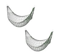 Relaxdays Set 2 Hamacas de Red, Cama Colgante Exterior Ligera, 1 Persona, Camping o Jardín, hasta 120 kg, Verde Oscuro, Poliéster, 140 x 436 cm