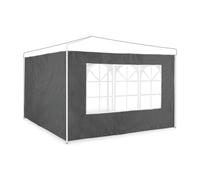 Relaxdays Set 2 paneles laterales carpa grises blanco,transparente,gris