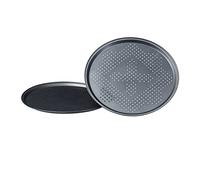 Relaxdays Set 2 Platos Horno para Pizza, Antracita | Moldes Redondos Empanada, Diámetro aprox. 29cm, Antiadherente