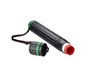 Relaxdays Set 2 Portaplanos Extensibles hasta A0, Tubos Guardar Títulos, Planos y Pósteres, 64-100 cm, Plástico, Negro/Verde