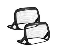 Relaxdays Set 2 Porterías Pop Up, Portería Desplegable para Jardín, Accesorio Fútbol con Bolsa, 77 x 122 x 83 cm, Negro