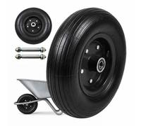Relaxdays Set 2 ruedas carretilla 4.00-6 maciza negro