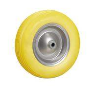 Relaxdays Set de Dos Ruedas de Carretilla, Neumático de Goma, Llanta de Acero, Amarillo-Gris, 100kg