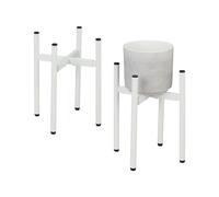 Relaxdays Set 2 soportes ajustables para macetas blanco,negro